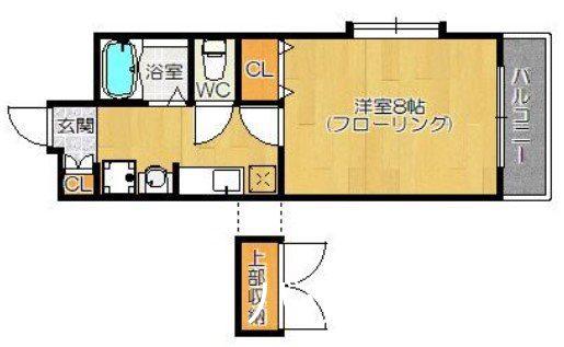 パークステージ箱崎(1K/2階)の間取り写真