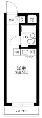 ライオンズマンション椎名町(ワンルーム/4階)の間取り写真