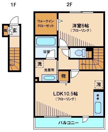 サンボナール錦(1LDK/2階)の間取り写真