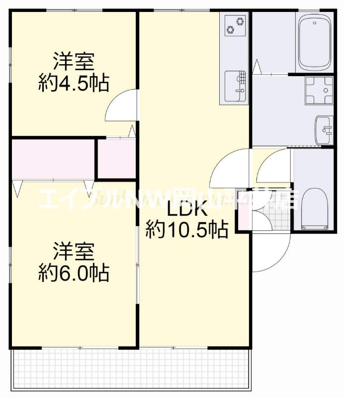プラザSK I(2LDK/2階)の間取り写真
