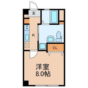 山王町マンション(1K/2階)の間取り写真