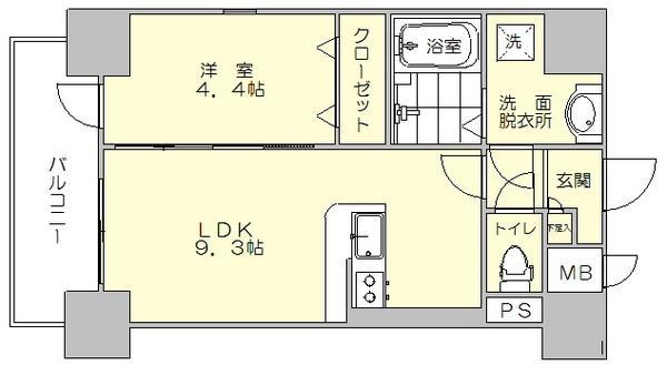 LEGEND大学通(1LDK/5階)の間取り写真