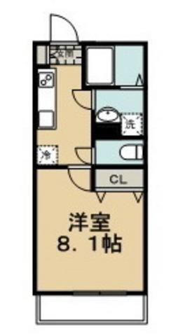 フレックス(1K/1階)の間取り写真