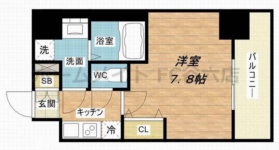 セオリー大阪ベイシティ(1K/6階)の間取り写真