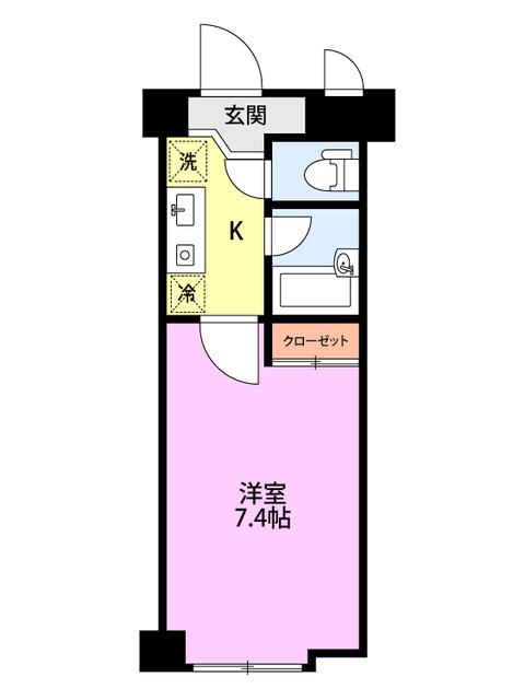 ワンノール米山B(1K/1階)の間取り写真