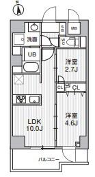 S RESIDENCE千住大橋BROADエスレジデンス千住大橋ブロー(2LDK/2階)の間取り写真