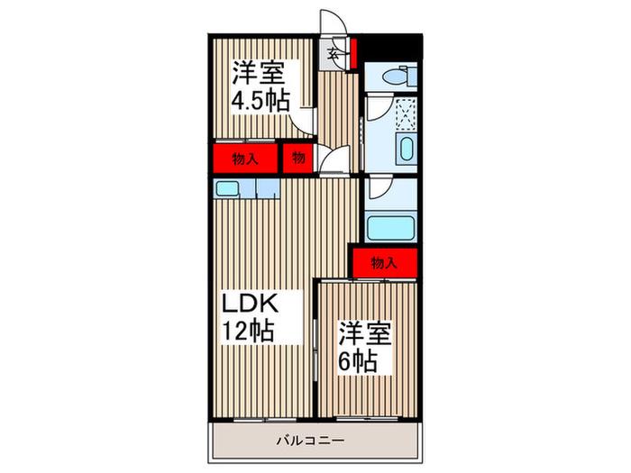 渋谷コート3号館(2LDK/2階)の間取り写真