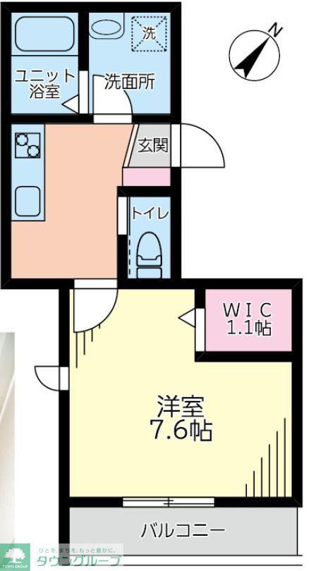 サンピアM(1K/2階)の間取り写真