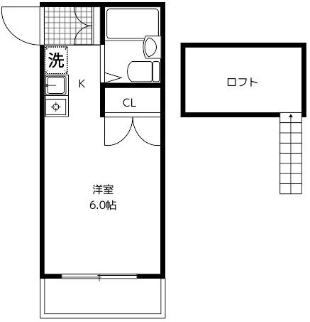 メルパラッツオII(ワンルーム/1階)の間取り写真