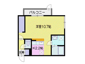 BILBERRY(1K/2階)の間取り写真