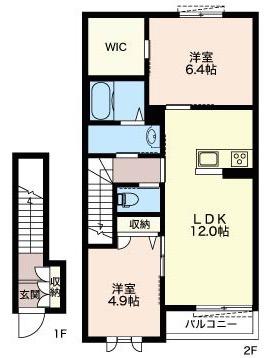 ノラエパル(2LDK/2階)の間取り写真