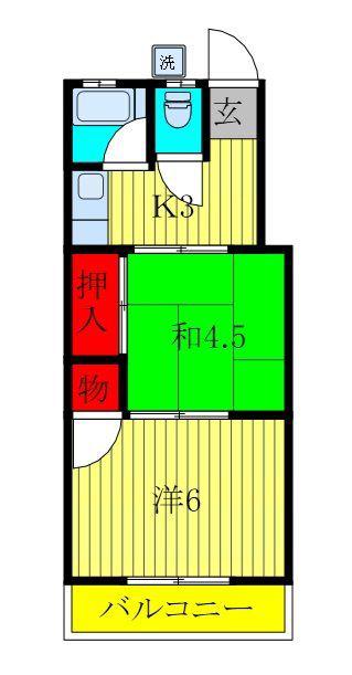 サーマルハイム(2K/2階)の間取り写真