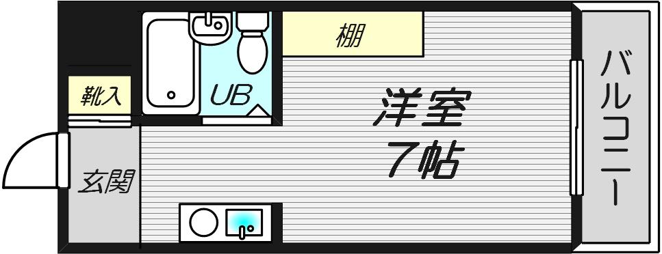シャトー相川(1K/3階)の間取り写真