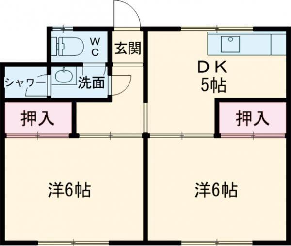 小林荘(2DK/1階)の間取り写真