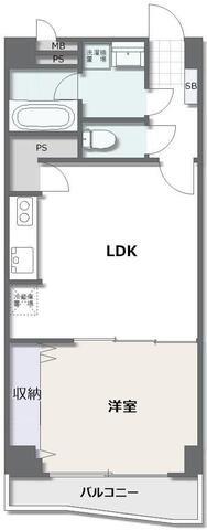 プレゼンス(1LDK/8階)の間取り写真