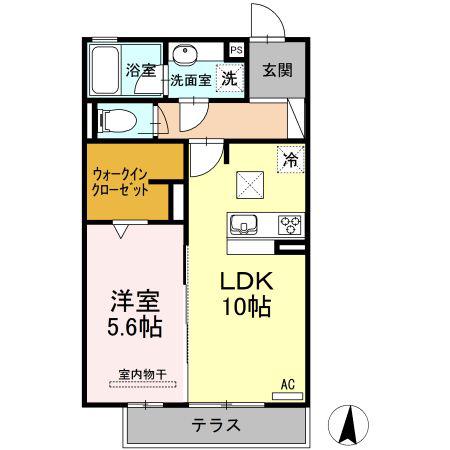 レクシオン横井(1LDK/1階)の間取り写真