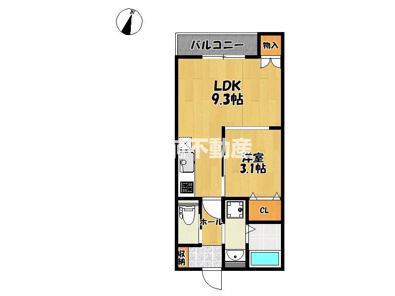 リベルタ基山(1LDK/2階)の間取り写真