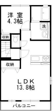 パークスクエア(1LDK/2階)の間取り写真