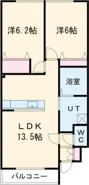 VICTORIA X(2LDK/2階)の間取り写真