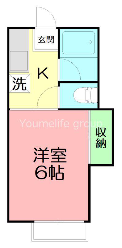 第一コーポ萩山(1K/2階)の間取り写真