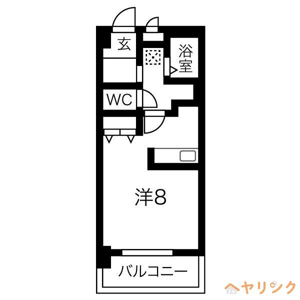 サンパレス植田(1K/10階)の間取り写真