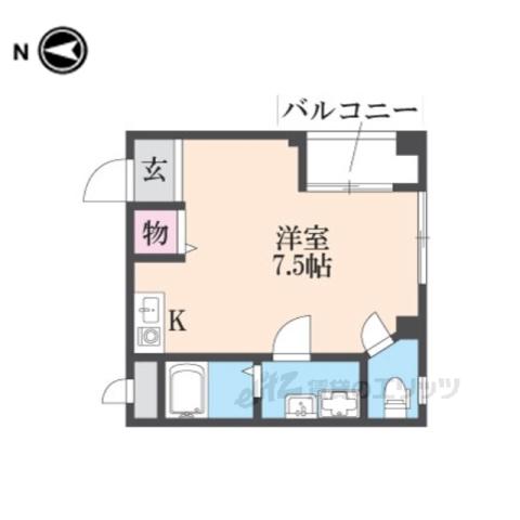 北和通商ビル(ワンルーム/3階)の間取り写真