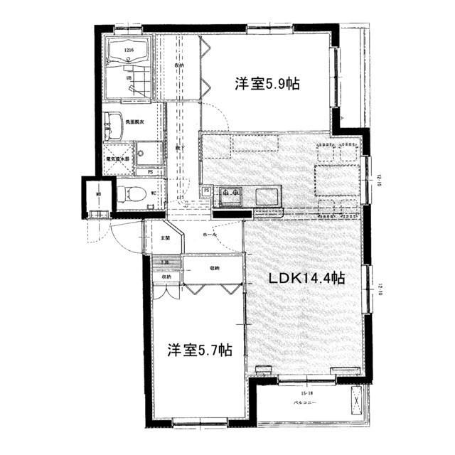 RE・EARTHマンション柏崎(2LDK/2階)の間取り写真