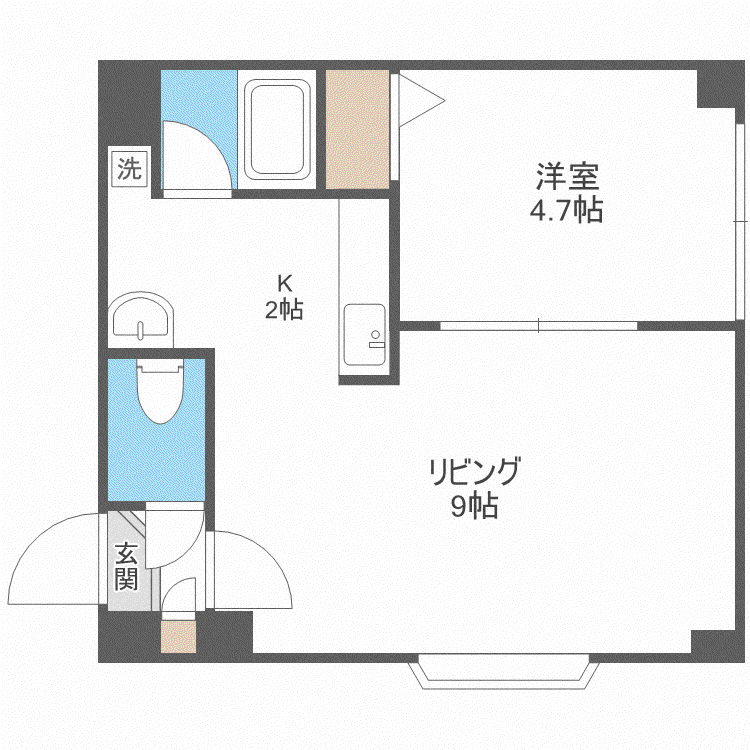 リリアン(1LDK/1階)の間取り写真