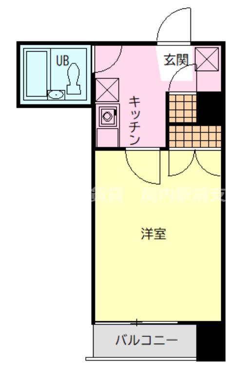 グランデール洋光台(1K/4階)の間取り写真