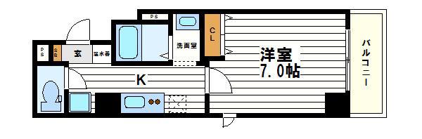 ルミエール瓦屋町(1K/5階)の間取り写真