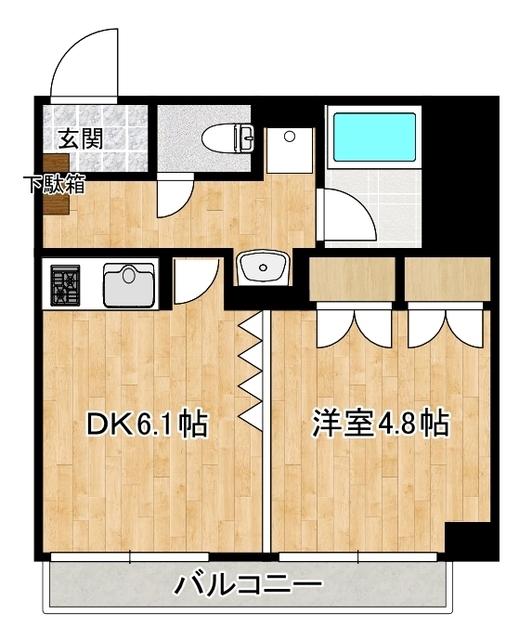モアリッシェルつくば高野台II(1DK/3階)の間取り写真