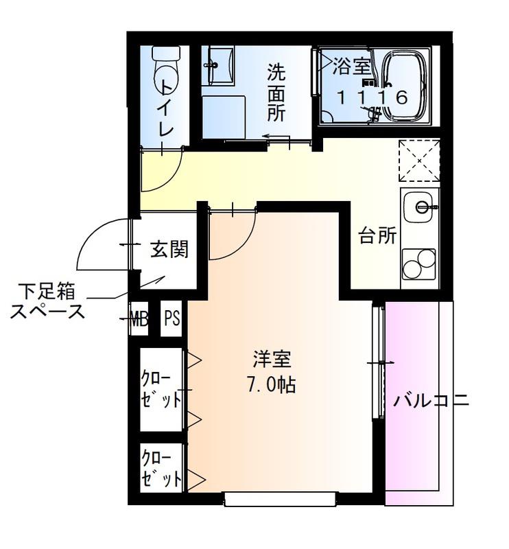 フジパレス泉佐野駅西Ⅰ番館(1K/1階)の間取り写真