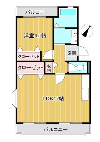 モン・アルボール宮崎台(1LDK/4階)の間取り写真
