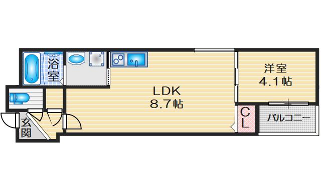 SIGNET庄内(1LDK/1階)の間取り写真