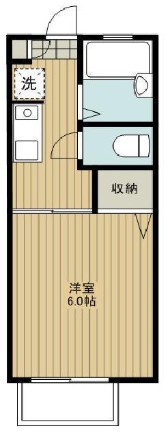 さくらハイツA棟(1K/2階)の間取り写真
