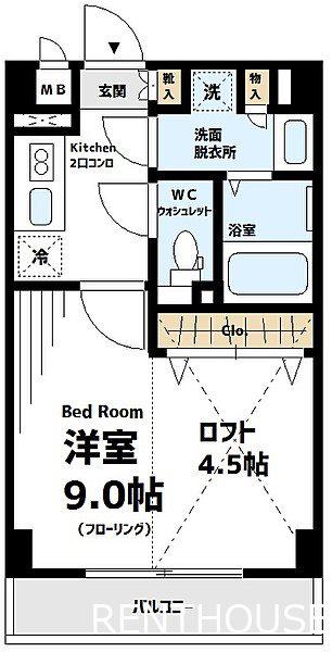 イヴェール(1K/3階)の間取り写真