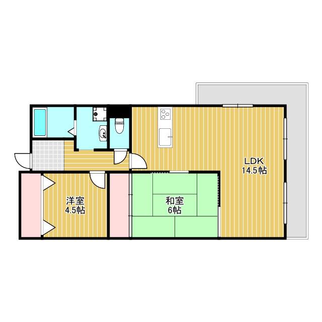 ジュエル曽根I(2LDK/5階)の間取り写真