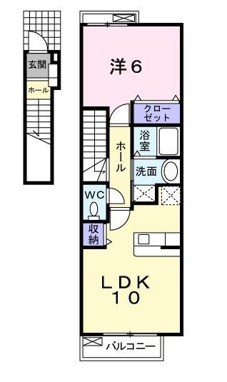 エレガンスフォーシーズンII(1LDK/2階)の間取り写真