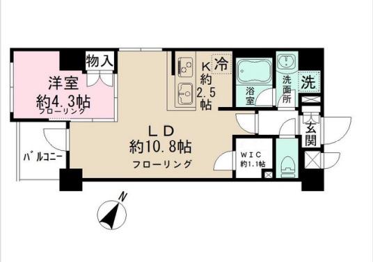 日本橋ルーツ(1LDK/6階)の間取り写真