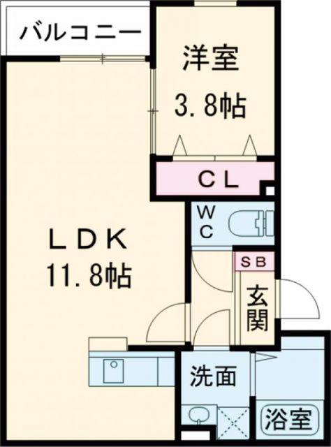 リタリッチ鳥栖壱番館(1LDK/3階)の間取り写真