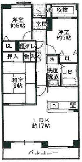 サンピボット春日井V1108(3LDK/11階)の間取り写真