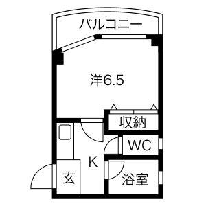 テレサイト植田1990(1K/3階)の間取り写真