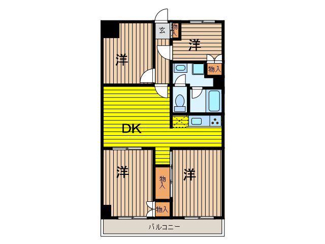 FOREST MANSION武蔵浦和(4DK/6階)の間取り写真