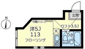 ユナイト浅田パットンの杜(ワンルーム/1階)の間取り写真