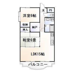 リヴァージュ北島(2SLDK/2階)の間取り写真