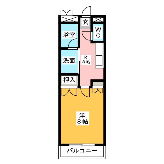 ムーランルージュ(1K/4階)の間取り写真