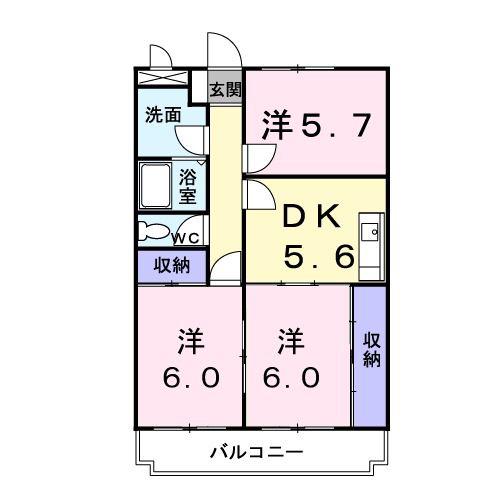 シャルマンK&L(3DK/3階)の間取り写真