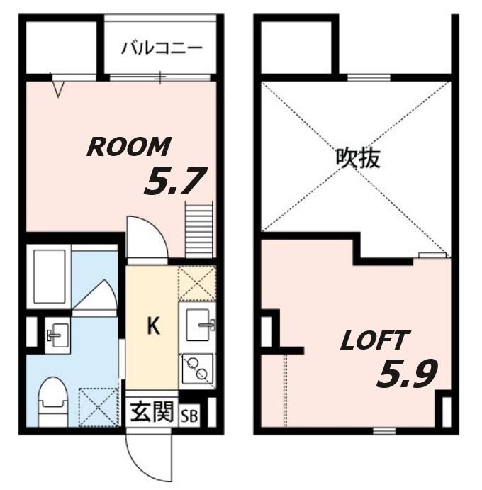 アクアレスト神戸西(1SK/2階)の間取り写真
