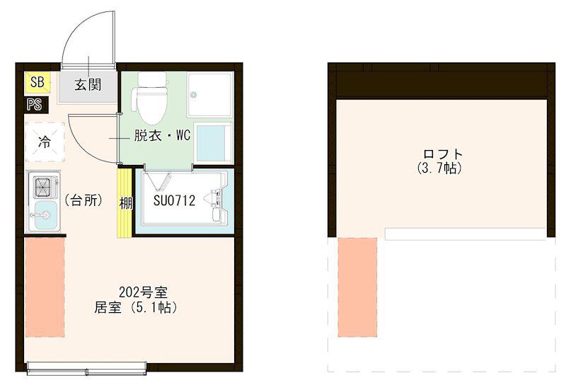 金町BASE(ワンルーム/2階)の間取り写真