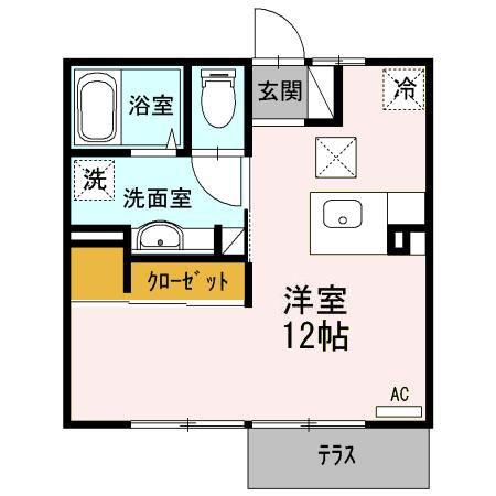 フロイデ(ワンルーム/1階)の間取り写真